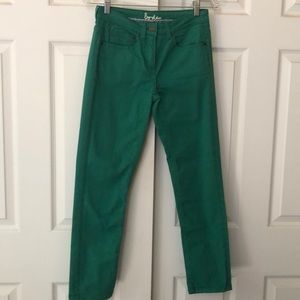 Boden Green Denim Skinny Crop Jeans